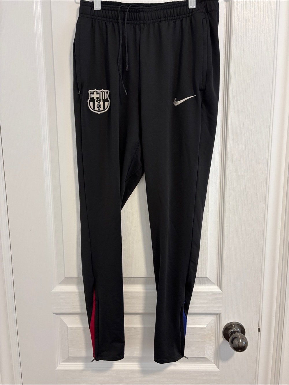 Nike FC Barcelona Black Soccer Training Joggers with Team Crest